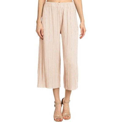 Anna-Kaci Women's Wide Leg Pants Pleated Cropped Palazzo Lounge Pants