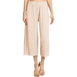 Anna-Kaci Women's Wide Leg Pants Pleated Cropped Palazzo Lounge Pants - 1 of 4