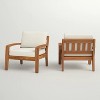 Okak Rustic Patio Accent Chairs Upholstered Lounge Chairs,Set of 1/2,Outdoor Acacia Conversation Armchair for Porch&Backyard,400lbs Max - 3 of 4