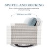Outdoor Patio Swivel Chair Glider Chair with Removable Cushions for Porch - 4 of 4