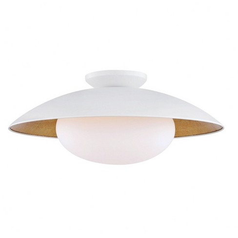 Mitzi Cadence 1 - Light Semi-Flush Mount in  White Lustro/Gold Leaf Opal Matte Glass Shade  Shade - image 1 of 1