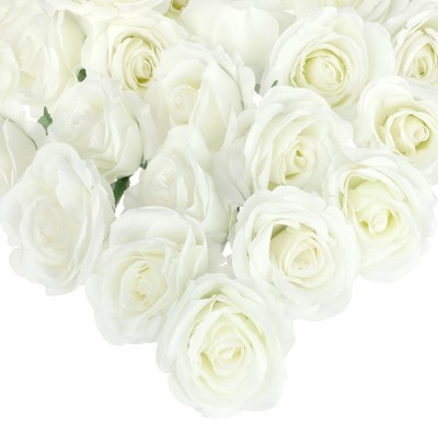 REGALWOVEN Home Decor Silk Fake Roses Artificial Flower Head for DIY Crafts Wedding 2.8" 25 Pcs
