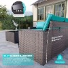 ALAULM Outdoor Patio Furniture Set Outdoor Sectional Rattan Sofa Set Brown Manual Wicker Patio Conversation Set with Cushions - 2 of 4