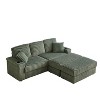 84-Inch Corduroy 3-Seater Sofa with 3 Back Pillows, 2 Toss Pillows, 2 Ottoman, 2 Storage Spaces and Cup-Holding Grooves - 3 of 4