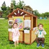 Dexmalle Outdoor Playhouse for Kids Wooden Cottage with Working Doors Windows - 2 of 4