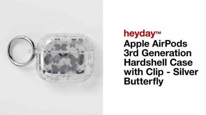 Apple AirPods (3rd Generation) Hardshell Case with Clip - heyday&#8482; Silver Butterfly, 2 of 5, play video