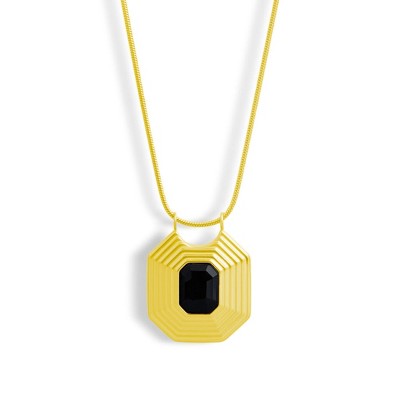 EVRY JEWELS WATERPROOF Gold or Silver Plated Stainless Steel Gatsby Necklace