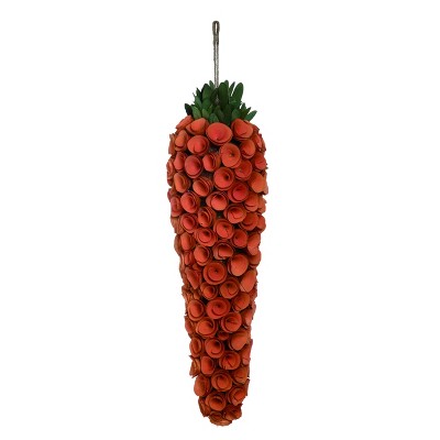 Transpac Wood 20 in. Orange Easter Flower Carrot Decor