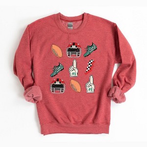 Simply Sage Market Women's Graphic Sweatshirt Football Collage - 1 of 2