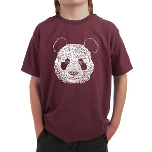 LA Pop Art Boy's Word Art T-shirt - Panda - 1 of 4