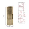 Kumasinova 71" Tall Corner Cabinet with Stemware Rack,8-Hole Bar Cabinet with 2 Doors,Modern Beverage Storage Cabinet for Dining Room - 3 of 4