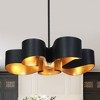 LNC Pennieway 5-Lights 23.6" Modern Geometric Medium Chandelier, Matte Black and Gold - 2 of 4