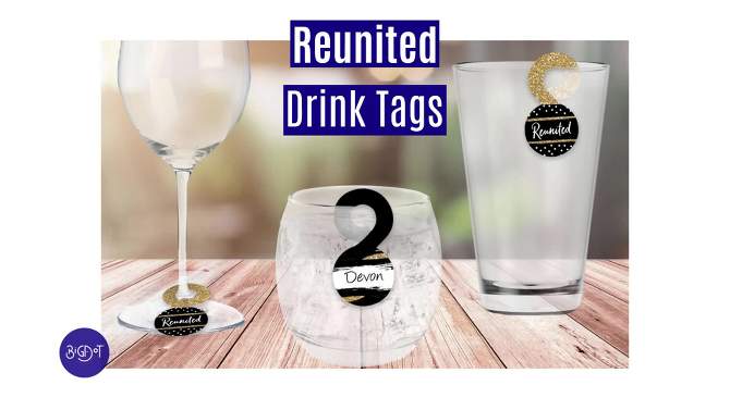 Big Dot of Happiness Reunited - School Class Reunion Party Paper Beverage Markers for Glasses - Drink Tags - Set of 24, 2 of 10, play video