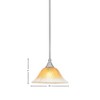 Toltec Lighting Any 1 - Light Pendant in  Brushed Nickel with 10" Gold Champagne Crystal  Shade - 2 of 2