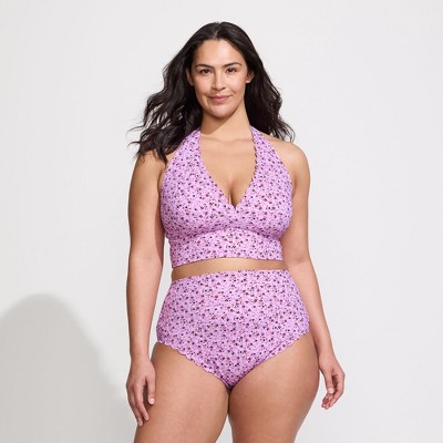 Lands' End Women's Tugless Scallop Halter Tankini Top