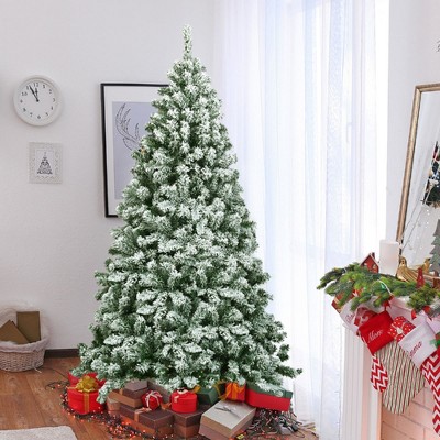 6FT Snow Flocked Pine Artificial Christmas Tree with Metal Stand