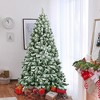 Costway 6FT Snow Flocked Artificial Christmas Tree Hinged w/928 Tips and Foldable Base - 3 of 4