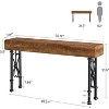Tribesigns 55" Farmhouse Console Table for Entryway, Industrial Entryway Sofa Table for Hallway, Entry, Foyer, Solid Wood Tabletop,Rustic Brown - 2 of 4