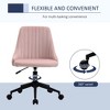 Vinsetto Mid-Back Office Chair, Velvet Fabric Swivel Scallop Shape Computer Desk Chair for Home Office or Bedroom, Pink - 3 of 4