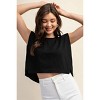 Slickblue Women's Sleeveless Cotton Crop Top with Shoulder Pads, Black Fitted Shirt, Casual Style - Size S-L - 2 of 4