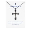 Anna-Kaci Gunmetal Crystal Cross Fashion Necklace with Message Card Envelope Jewelry Gift - 2 of 4