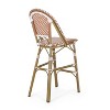 Vynxaria Set of 2 French-Inspired Outdoor PE Rattan Barstools - 3 of 4