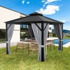 Costway 10' x  10' Patio Double-Top Hardtop Gazebo Galvanized Steel Roof Aluminum Frame - 2 of 4