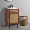 JONATHAN Y VAN1008 Javer 20 in. W x 18 in. D x 33 in. H Rattan Modern Farmhouse 2-Shelf Bath Vanity Cabinet Only (Sink Basin not Included), Oak - 2 of 4