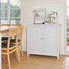 HDZNVF White Double Door Mid Century Modern Storage Cabinet - 4 of 4
