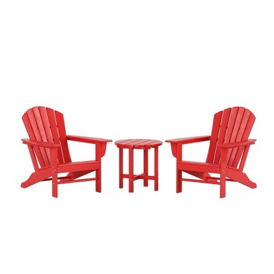 WestinTrends Dylan HDPE Outdoor Patio Adirondack Conversation Set (3-Piece)