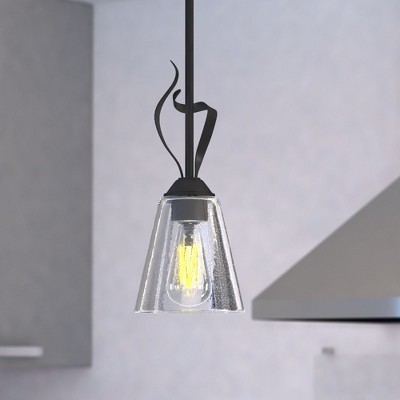 Cinta Vine-Inspired Mini Pendant with Seeded Glass in Oil Rubbed Bronze