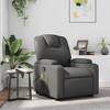 VidaXL Massage Recliner Chair with 6-Point Vibration, Adjustable - Gray Leather - 2 of 4