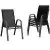 4-piece outdoor stackable dining chairs set, high back patio stacking chairs, metal frame patio chairs for yard, patio - 2 of 4