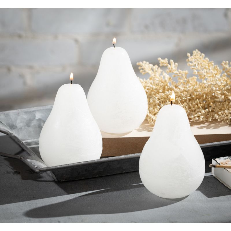 White Timber Pear Candles - Set of 3, 2 of 5