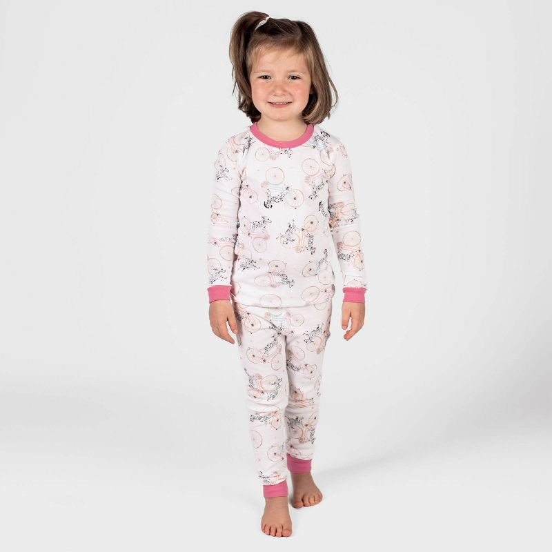 Burt&#39;s Bees Baby&#174; Baby Girls&#39; Snug Fit Dalmatians Pajama Set - White/Pink, 4 of 6