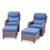 Gymojoy Outdoor Patio Swivel Chairs Glider Chair Set with 6" Thick Cushions Glider Chairs and Ottoman for Garden - 2 of 4