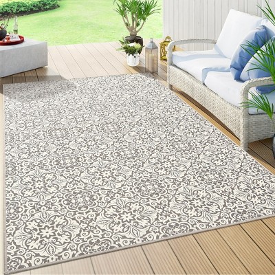 Vintage Floral Rugs Indoor Outdoor Area Rug for Living Room Bedroom Backyard Patio