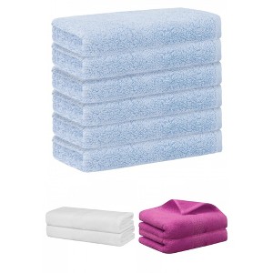 REGALWOVEN Absorbent Solid Bath Hand Face Cloths Cotton Towels 3 Piece Sets - 1 of 4