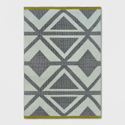 5'x7' Jacquard Woven Area Rug Black/Chevron/Yellow - Project 62™