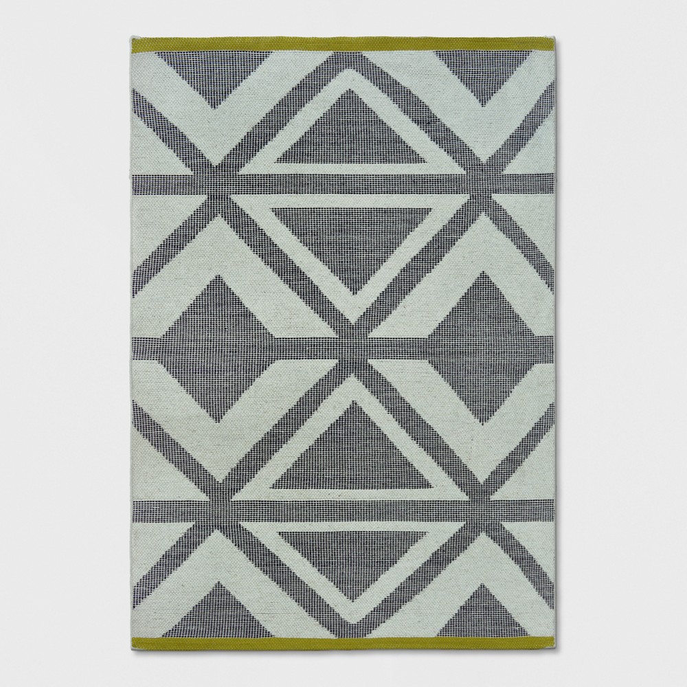 Jacquard Woven Area Rug 5'X7' Black/Chevron/Yellow - Project 62 was $129.99 now $64.99 (50.0% off)