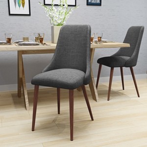 PAGED Dining Chairs Set of 2 Comfortable Dining Room Chairs with Wood Finish Iron Legs for Dining Room, Kitchen, Light Gray - 1 of 4