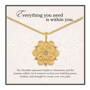 HOPE LOVE SHINE Mandala Necklace Gold – Encouragement Birthday Gift for Her - 1 of 4