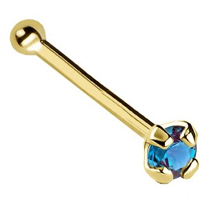 Jewelry Avalanche 22G 14K Gold Ball-end Nose Stud with Alexandrite Gemstone - 1 of 3