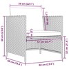 vidaXL Garden Sofa Grey PE rattan, steel 23.6 in x 23.6 in Modular - 4 of 4