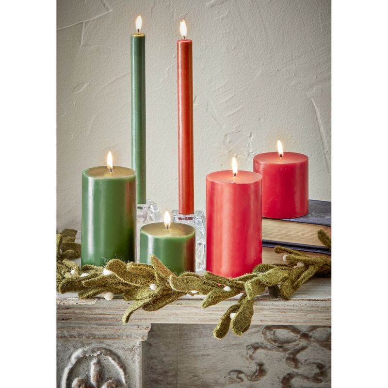 tagltd 3X3 Custom Color Paraffin Wax Pillar Dark Green Flat-Topped Candle For Mixed Displays Tall Hurricanes Everyday, Burn Time 30 Hours, 4 of 5
