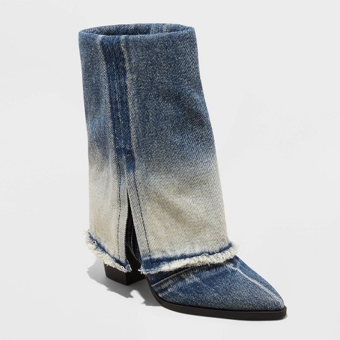 Women's blue 2025 denim boots