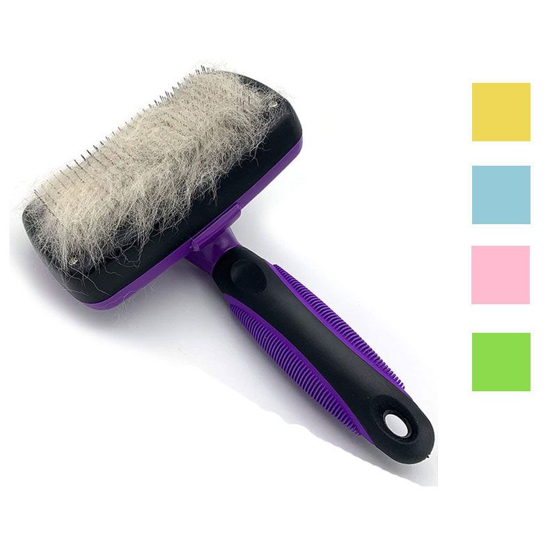 Link Worldwide Self Cleaning Dog and Cat Slicker Brush - Perfect for Grooming Tangled and Loose Hair, 2 of 7