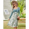 Women's Maternity Dress Long Sleeve Vintage Floral Patchwork Dress Flared A-Line Swing Casual Party Midi Dress - 2 of 4