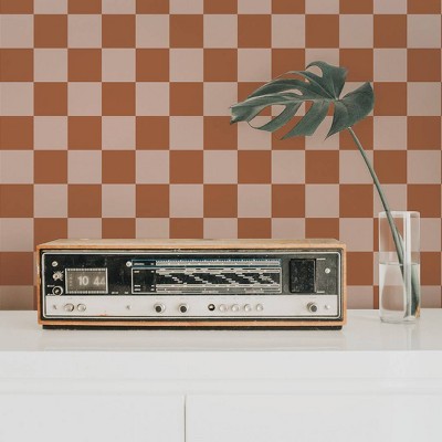 Retro Blush Checkered Peel and Stick Vinyl Wallpaper