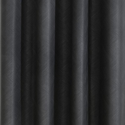 Charcoal Geometric Jacquard Light-Filtering Polyester Grommet Curtain Panel 52" x 84"